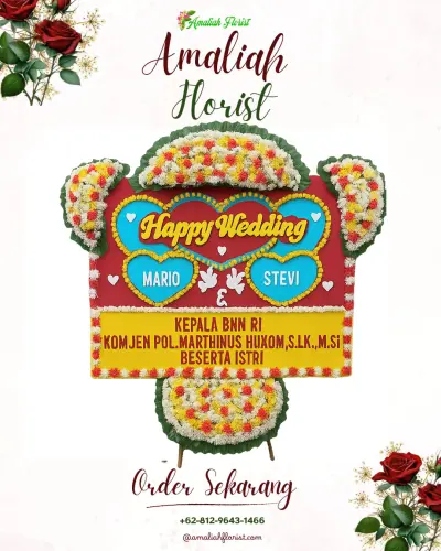 Karangan Papan Bunga Pernikahan di Mulyodadi